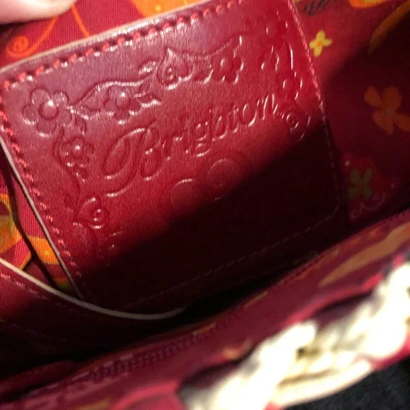 Brighton Red and Tan Woven Straw Bag - Picture 6 of 11